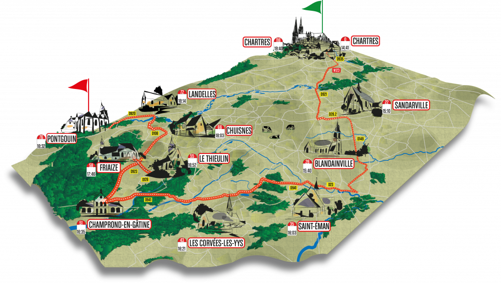 Parcours d'un élu dans son territoire. Illustration d'un article de presse