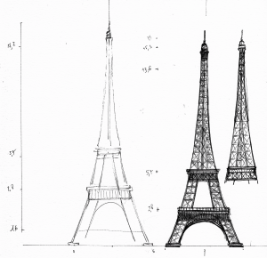 Schéma de préparation pour une infographie qui compare les points hauts de la ville de Paris