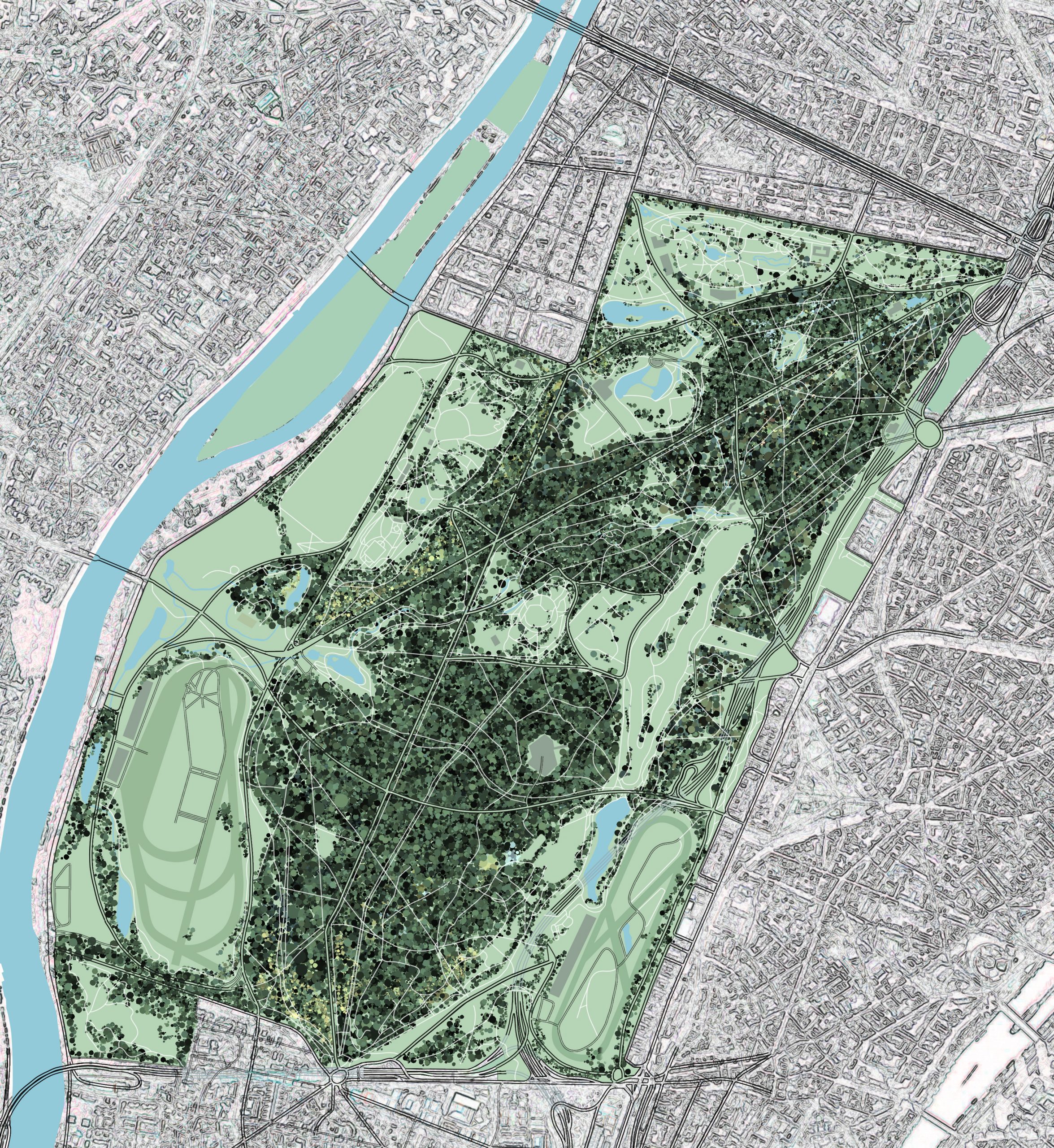 extrait de l'infographie interactive "redécouvrir le bois de boulogne"